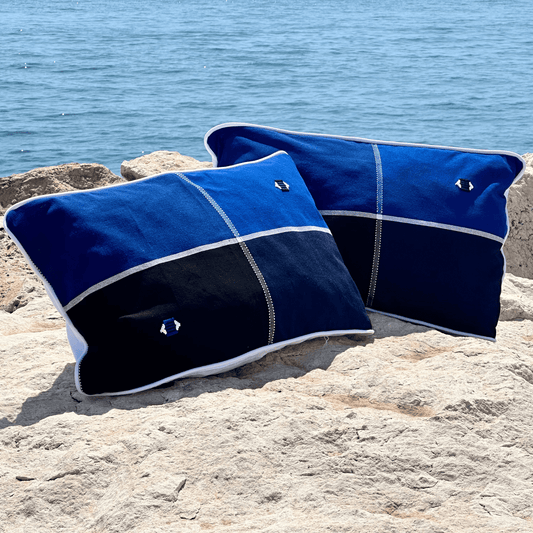 Coussin lit Escapade Balnéaire 40X70 cm bleu