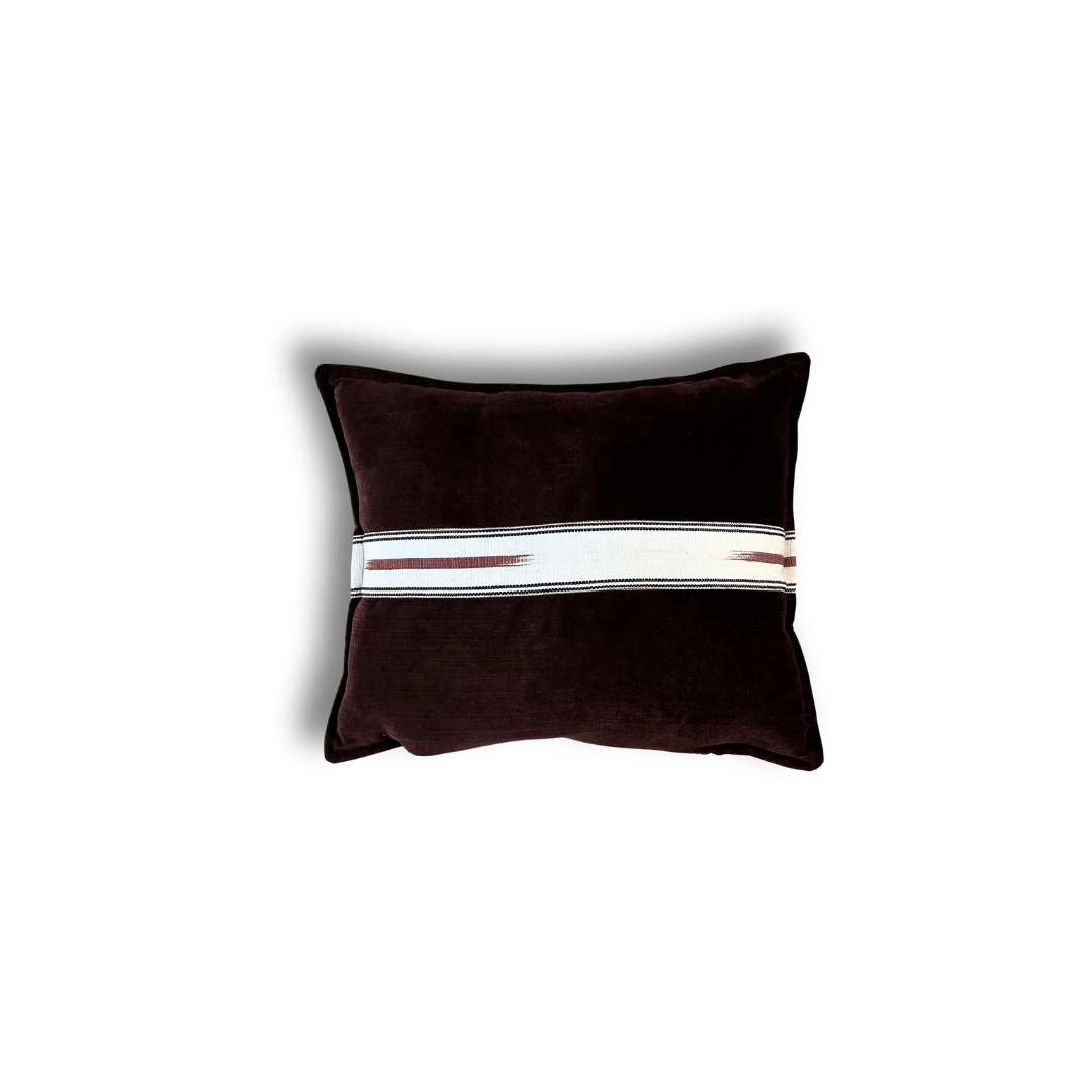 Coussin Eclats d'hiver en velours de coton Chocolat gourmand