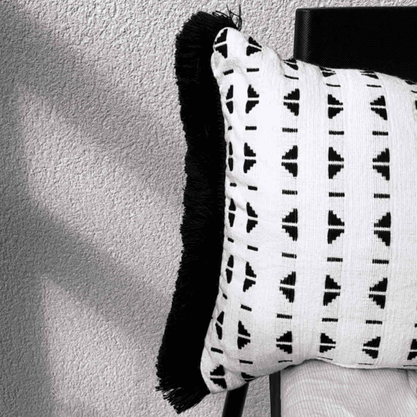 Coussin Escapade Nostalgique 30X50 cm blanc et noir